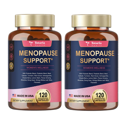 (2 Packs) 40-in-1 Menopause Supplements for Women, Multibenefit & Complete Black Cohosh for Hot Flashes, Night Sweats & Hormone Balance, w/ Probiotics, DIM, Vitex, Dong Quai, Red Clover and More