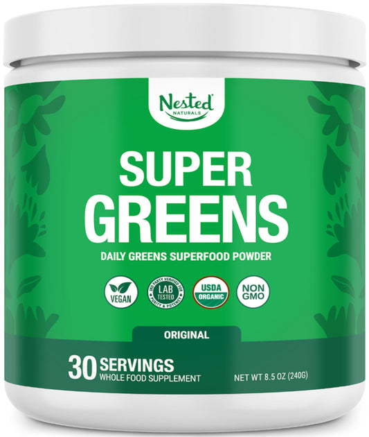 Super Greens Daily Greens Powder – Organic Superfoods & Probiotics, 30 Servings