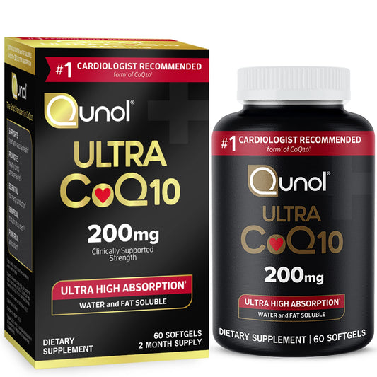 Qunol CoQ10 200mg Softgels – Heart, Vascular & Energy Support – 60 Ct
