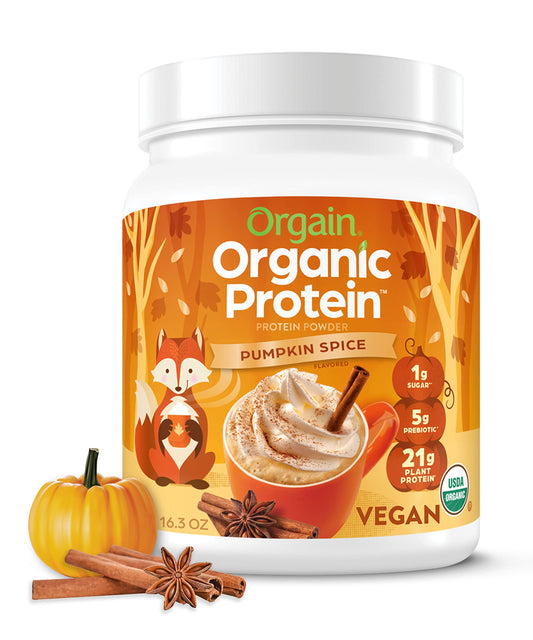 Orgain Organic Vegan Protein – Pumpkin Spice, 21g Plant-Based – 1.02 lb
Pumpkin Spice | 21g Plant Protein | Organic | Dairy-Free | Seasonal Favorite


