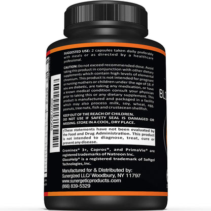 Premium Blood Sugar Support – Cinnamon, ALA, Chromium – 60 Capsules
