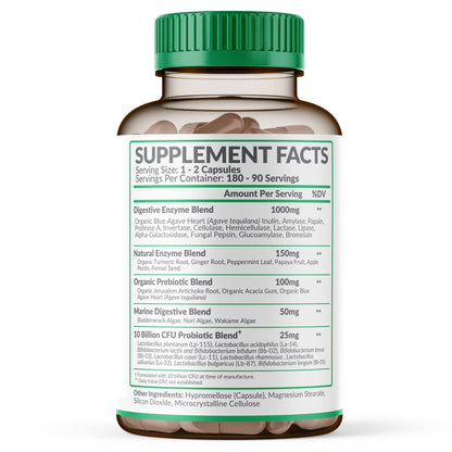 Wholesome Wellness Digestive Enzymes – Probiotics, Prebiotics & Lactose Support