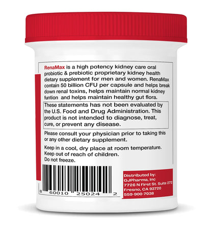 RENAMAX Kidney Restore – Probiotic & Prebiotic Support – 90 Capsules