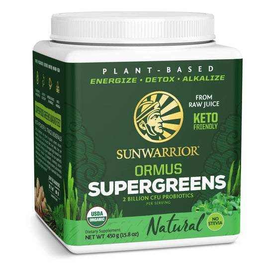 Sunwarrior Ormus Supergreens – Vegan Probiotic Greens Powder – 90 Servings