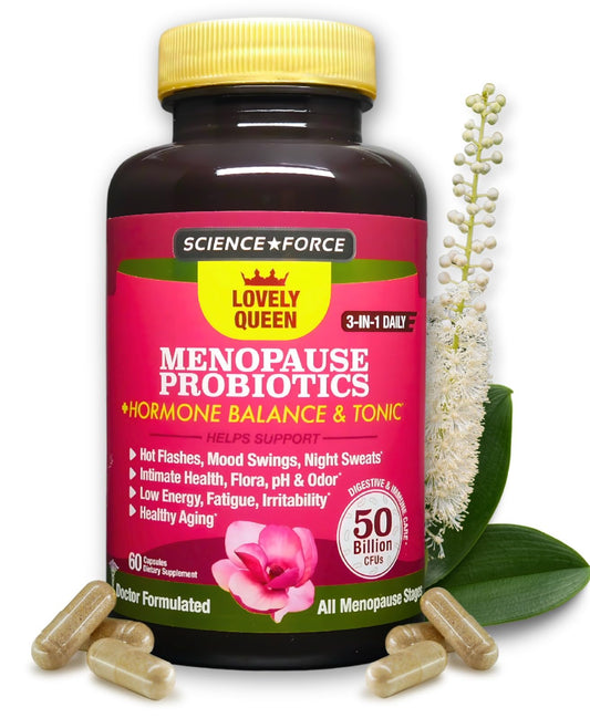 Lovely Menopause Supplement + Hormone Balance + Weight Management, Hot Flashes, Mood Swings, Vaginal Health & Dryness | Black Cohosh, Dong Quai, Ashwagandha + Probiotics, Woman Supplement, 60 ct