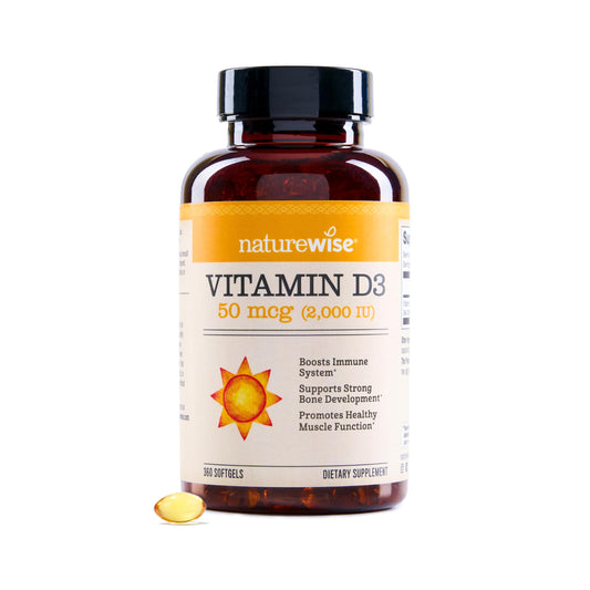NatureWise Vitamin D3 2000 IU – 360 Softgels – Immune & Bone Support