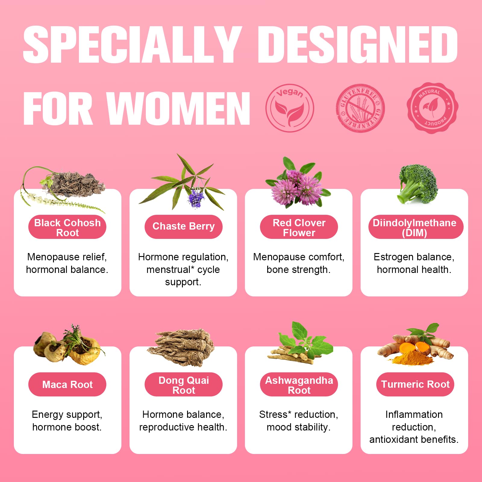 Vegan 40-in-1 Menopause Support Capsules for Women – Hot Flash Relief and Hormone Balance