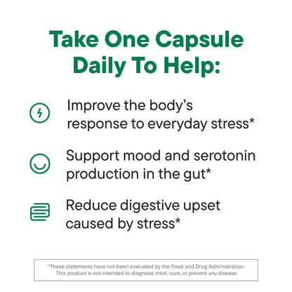 Daily Nouri Stress Probiotic | for Cortisol Management, Digestion, Daily Stress Relief & Gut Microbiome Health | 3 Probiotic Strains & Vegan Ahiflower Omega Oil | for Women & Men | 30-Day Supply