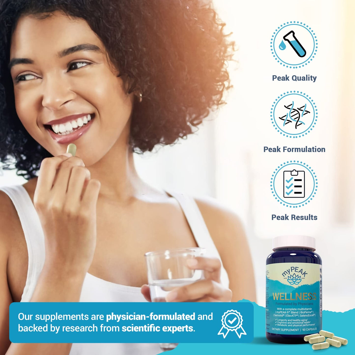 myPEAK Wellness Vegan Multivitamin – ElevATP, Immunity Boost, 90 Ct