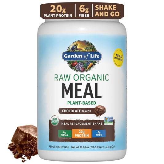 Garden of Life Meal Replacement – Chocolate, Vegan Protein, 28 Servings