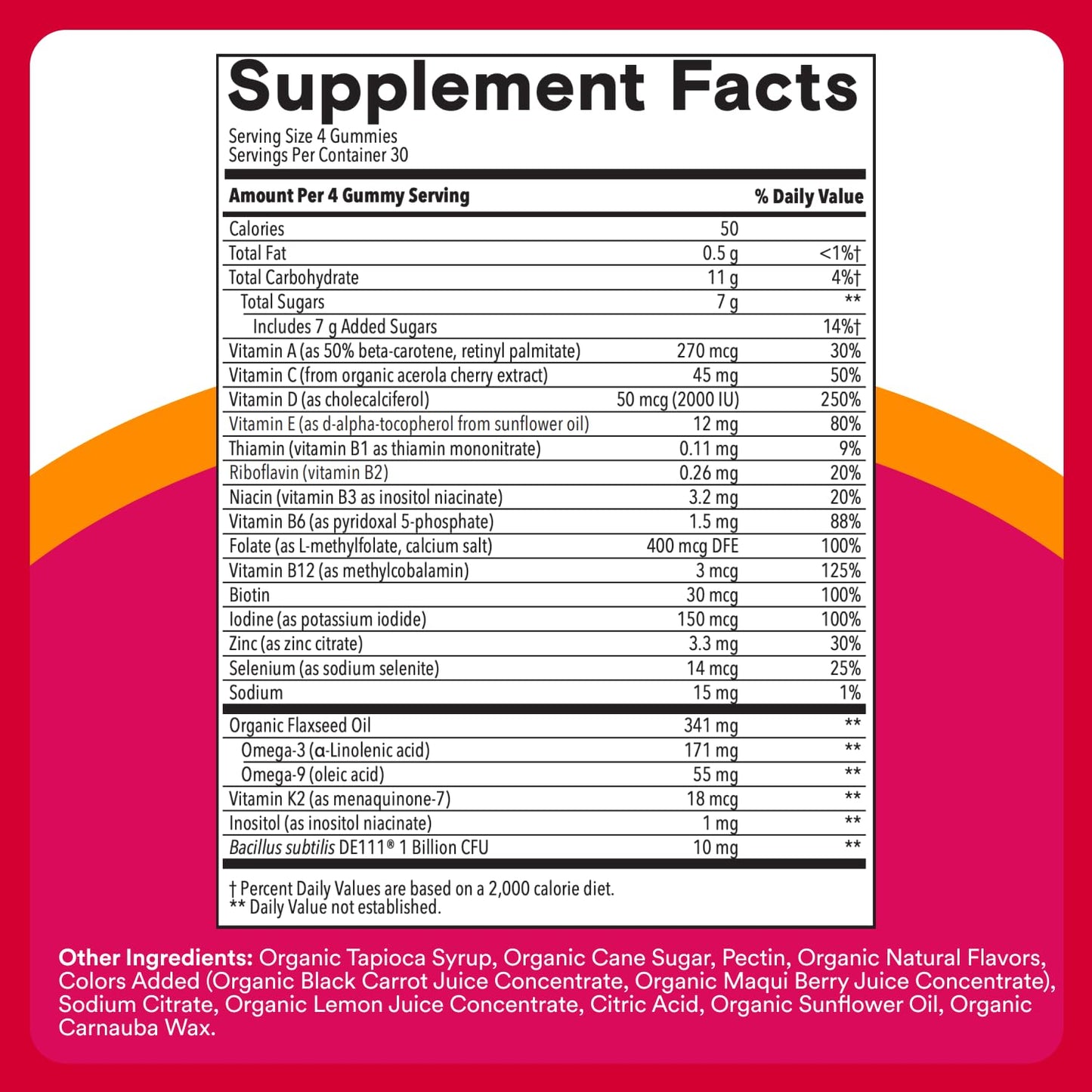 SmartyPants Organic Women’s Multivitamin – Biotin, Probiotics, Omega-3