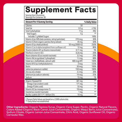 SmartyPants Organic Women’s Multivitamin – Biotin, Probiotics, Omega-3