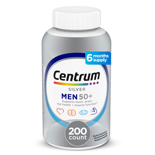Centrum Silver Men 50+ – D3, B12 & Zinc for Heart, Memory & Immunity