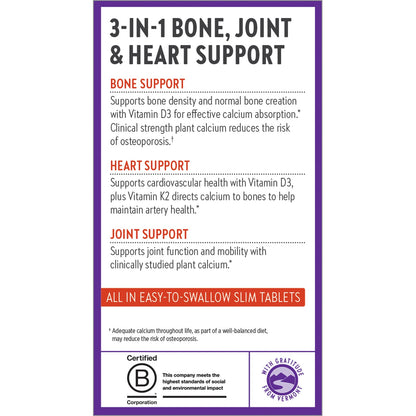 New Chapter Bone Strength Organic Calcium – With D3, K2, Magnesium & Trace Minerals (180 Tablets)