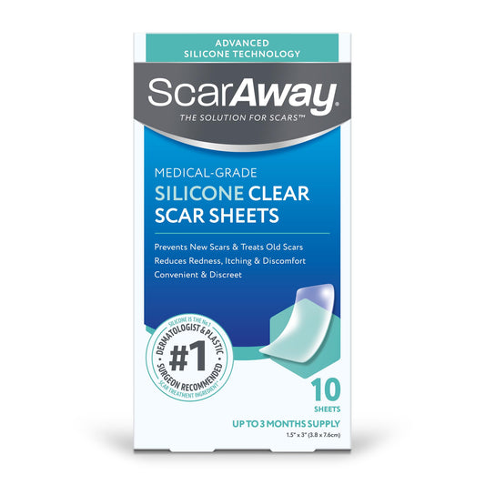 ScarAway Silicone Scar Sheets – Medical Grade Keloid Care – 10 Pack
