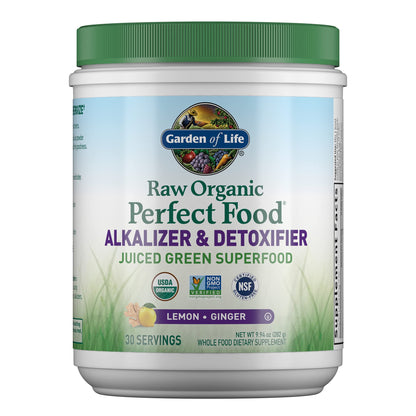 Garden of Life Raw Organic Detox Greens – Lemon Ginger, 30 Servings