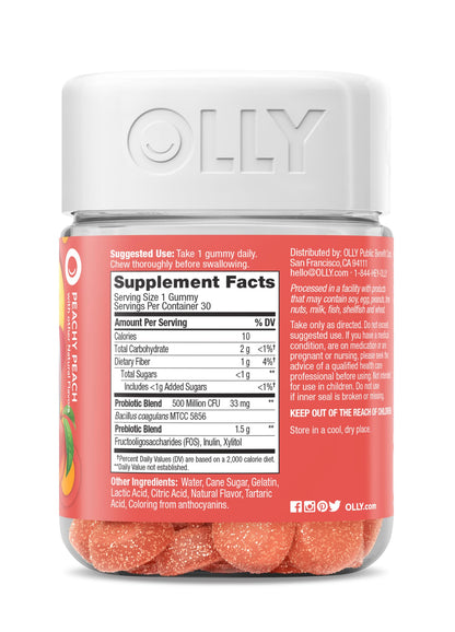 OLLY Probiotic + Prebiotic Gummies – Digestive & Gut Health Support