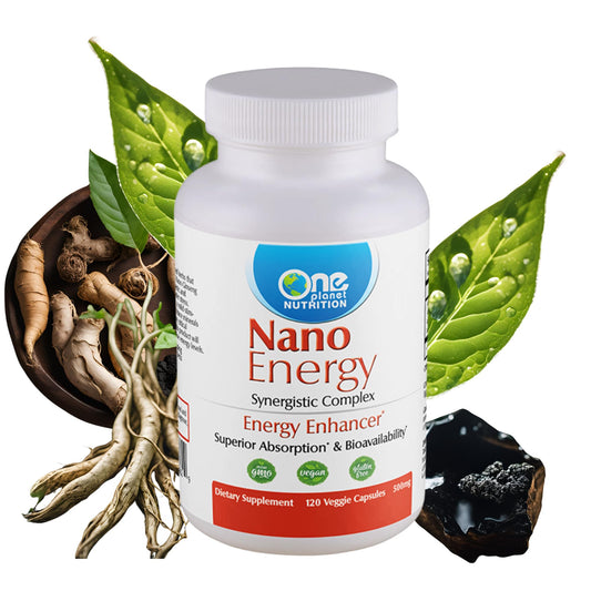 One Planet Nano Energy – Ginseng, Shilajit, Ashwagandha, EGCG – 120 Ct (68 characters)