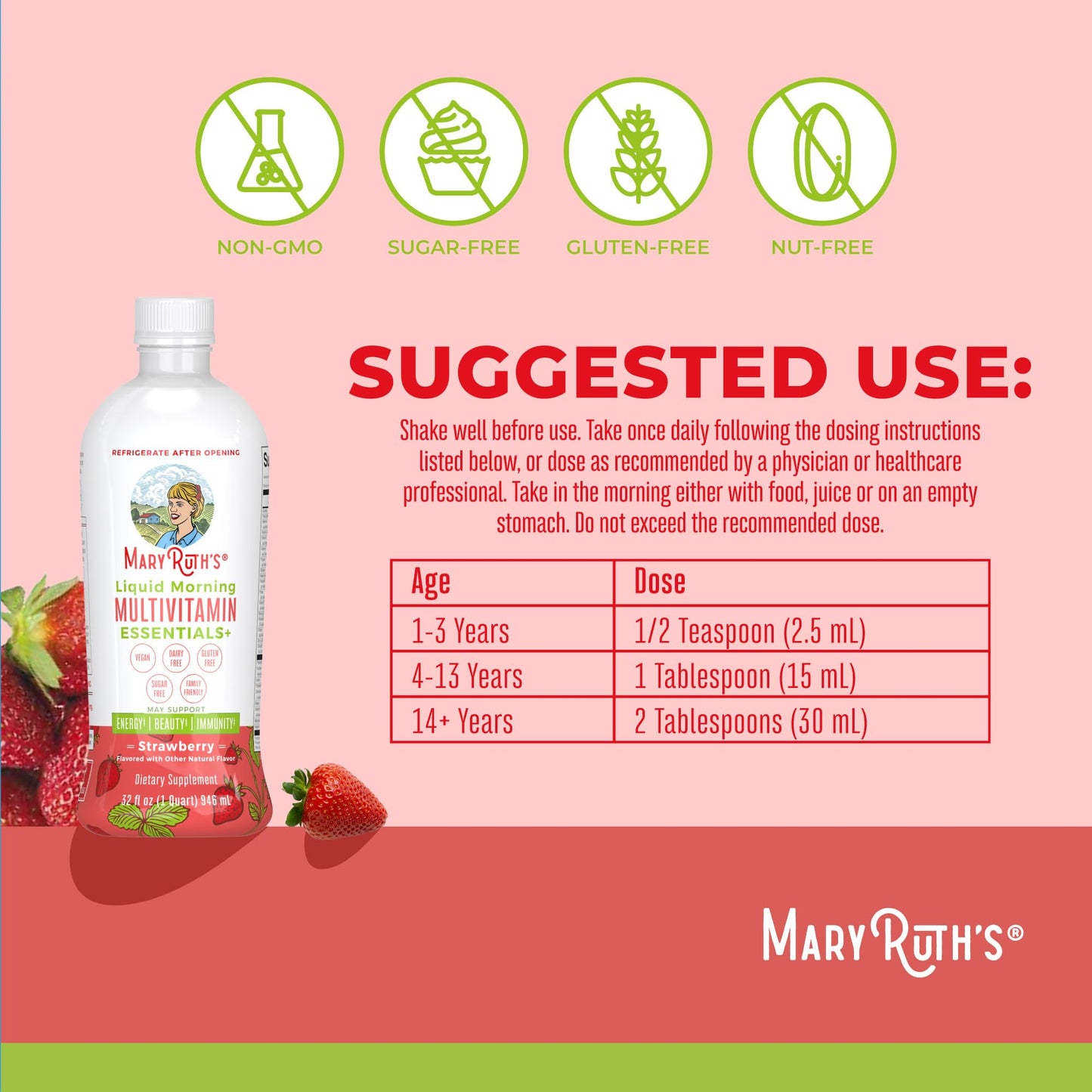 MaryRuth's Liquid Morning Multivitamin (Strawberry) & Liquid Nighttime Multimineral (Pineapple) | Clean Label Project Verified® | Vitamins for Energy, Sleep, & Overall Health | Vegan, Non-GMO