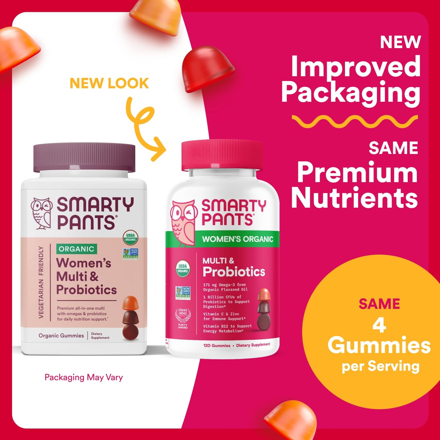 SmartyPants Organic Women’s Multivitamin – Biotin, Probiotics, Omega-3