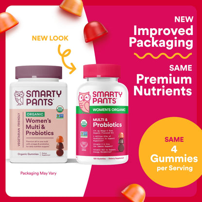 SmartyPants Organic Women’s Multivitamin – Biotin, Probiotics, Omega-3