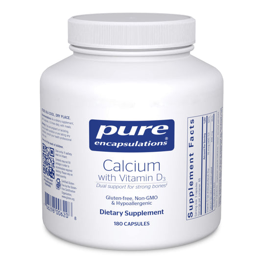 Pure Encapsulations Calcium with Vitamin D3 – Bone, Heart & Colon Support (180 Capsules)
