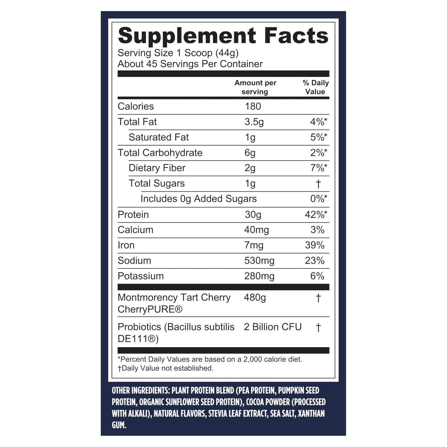 Vega Sport Vegan Protein – Chocolate, 30g, BCAAs, 45 Servings