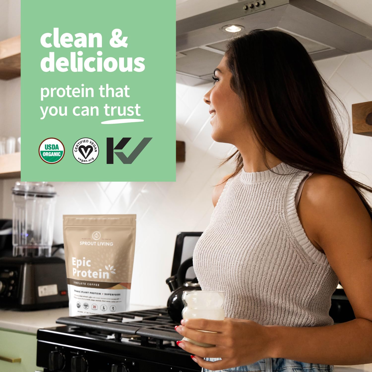 Sprout Living Coffee Protein Powder – Organic, Vegan, Adaptogens – 2 lb
20g Plant Protein | Real Coffee + Adaptogens | Organic | Vegan | 2 lb Bag
