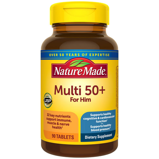 Nature Made Multivitamin for Him 50+ – Heart, Brain & Immune Support 90 Ct