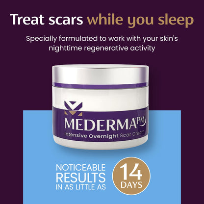 Mederma PM Scar Cream tube for overnight scar repair, reduces appearance of surgery, acne, and injury scars while you sleep
