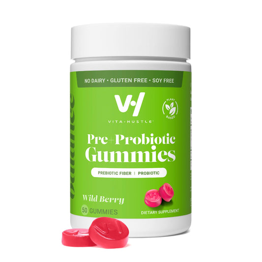 VitaHustle Pre + Probiotic Gummies – Vegan Gut & Bloating Support