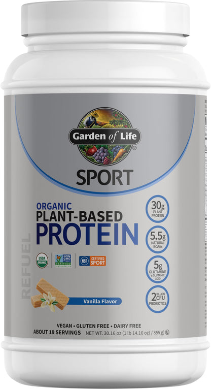 Garden of Life Sport Vegan Protein – Vanilla, 30g, NSF, 19 Servings