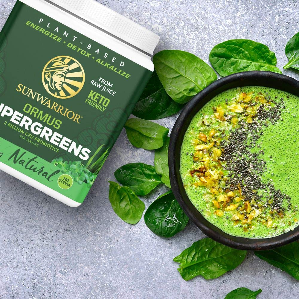Sunwarrior Ormus Supergreens – Vegan Probiotic Greens Powder – 90 Servings