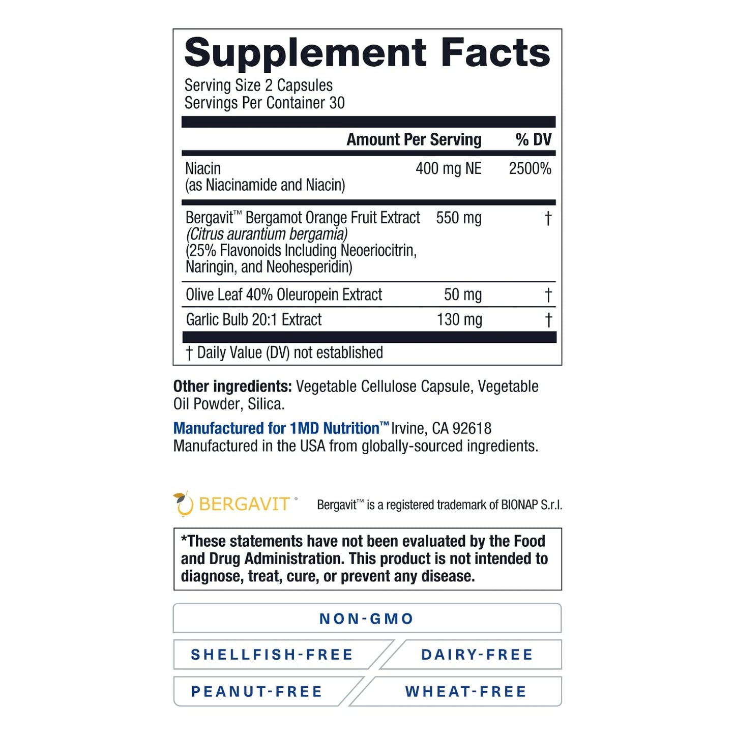 1MD CholestMD – Heart & Cholesterol Support with Bergavit – 60 Ct (67 characters)