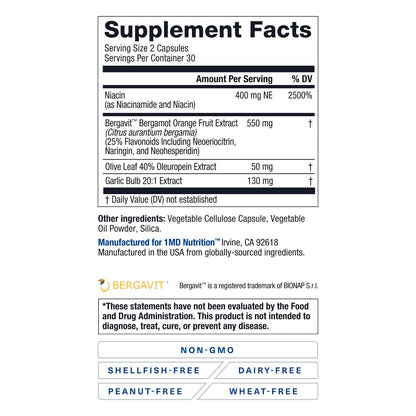 1MD CholestMD – Heart & Cholesterol Support with Bergavit – 60 Ct (67 characters)