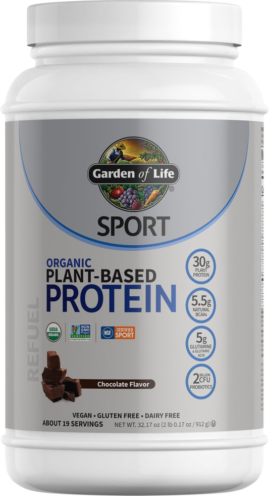 Garden of Life Vegan Sport Chocolate Protein – 30g, Probiotics, 19 Servings