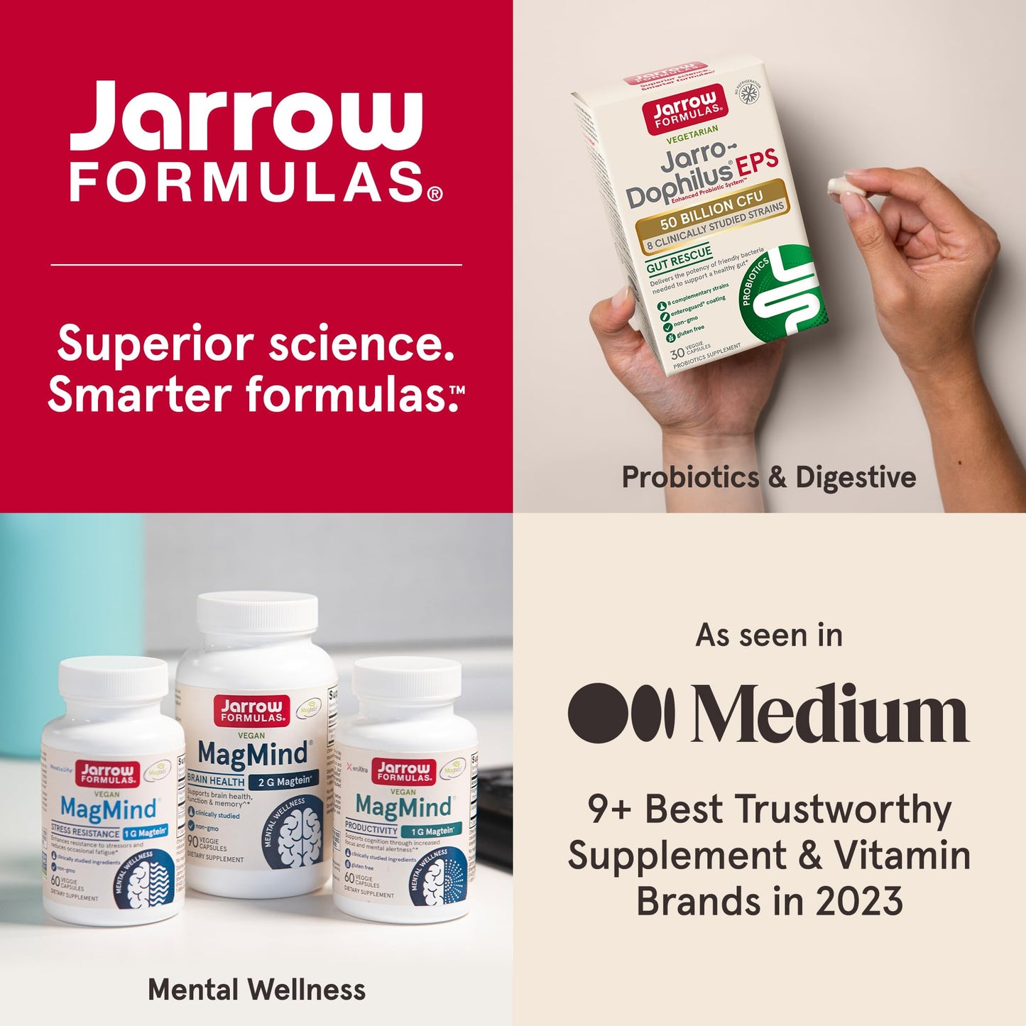 Jarro-Dophilus EPS Advanced – 55B CFU Probiotics for Digestive Support