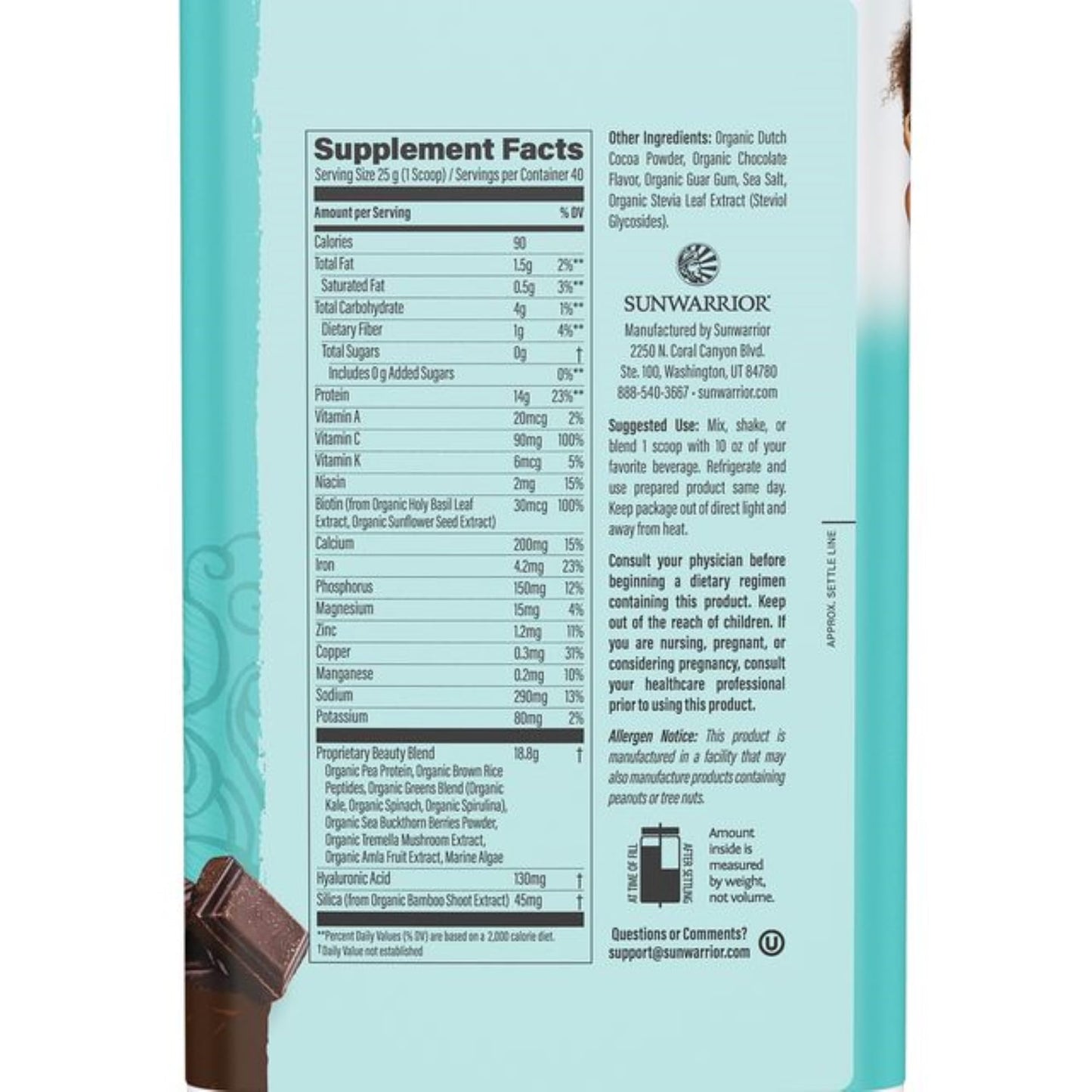 Sunwarrior Vegan Protein & Collagen Powder – Vanilla, 32–40 Servings