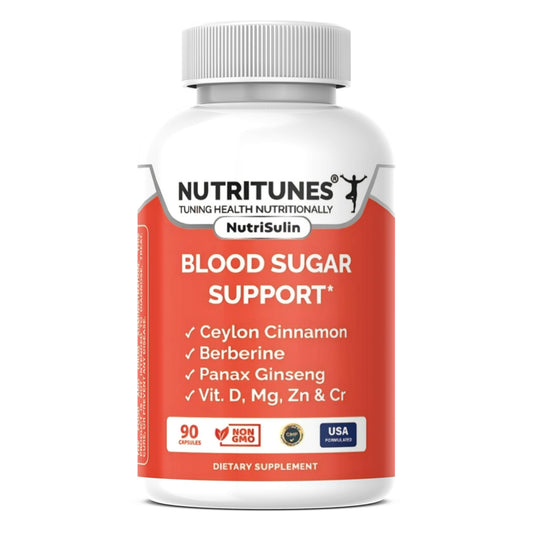 Nutritunes Blood Sugar Support – Cinnamon, Berberine & Chromium – 90 Ct
