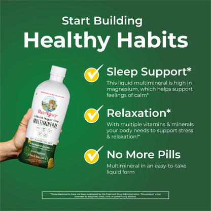 MaryRuth's Liquid Morning Multivitamin (Strawberry) & Liquid Nighttime Multimineral (Pineapple) | Clean Label Project Verified® | Vitamins for Energy, Sleep, & Overall Health | Vegan, Non-GMO