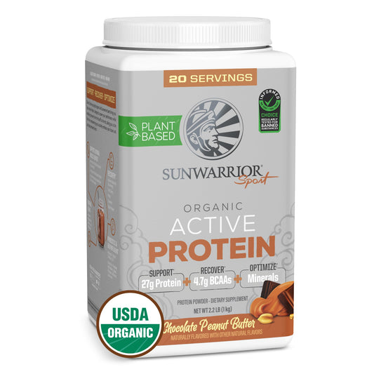 Peanut Butter Chocolate Vegan Protein - Organic, BCAAs, Sugar-Free, 20 Servings