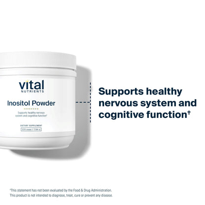 Vital Nutrients Inositol Powder | Myo Inositol Supplement for Women and Men | Supports Energy, Nervous System, Metabolism & Ovarian Function* | Vegan, Gluten, Dairy, Soy Free | 56 Servings