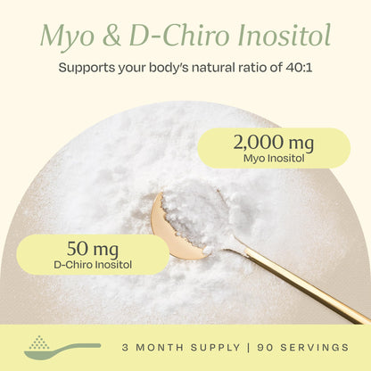 BOND Inositol Powder: Pure Myo-inositol & D-Chiro Inositol for Hormone Balance for Women and Ovarian Support Vitamins - Vegan, Vitamin B8 Myo Inositol Supplement - 90 Servings, 40:1 Ratio