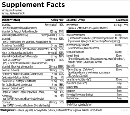 Designs for Health Primal Multi - Paleo-Friendly Multivitamin Supplement with Folate, Tocotrienols, Lutein + Broccoli Seed, Immune Support Vitamins D (2000 IU), C + Zinc (120 Capsules)