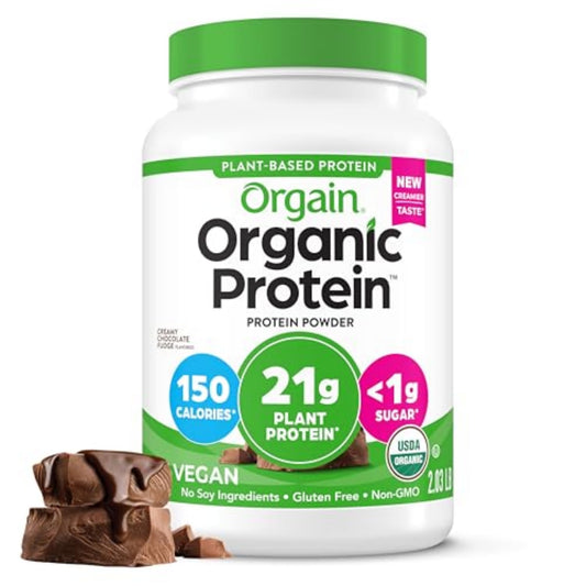 Orgain Vegan Protein – Creamy Chocolate Fudge, 21g Protein, 2.03 lb