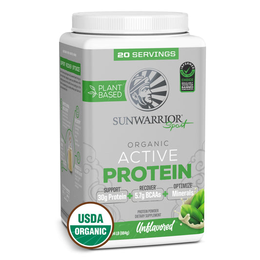 Active Sport Vegan Protein – Unflavored, 30g, Organic, 20 Servings
