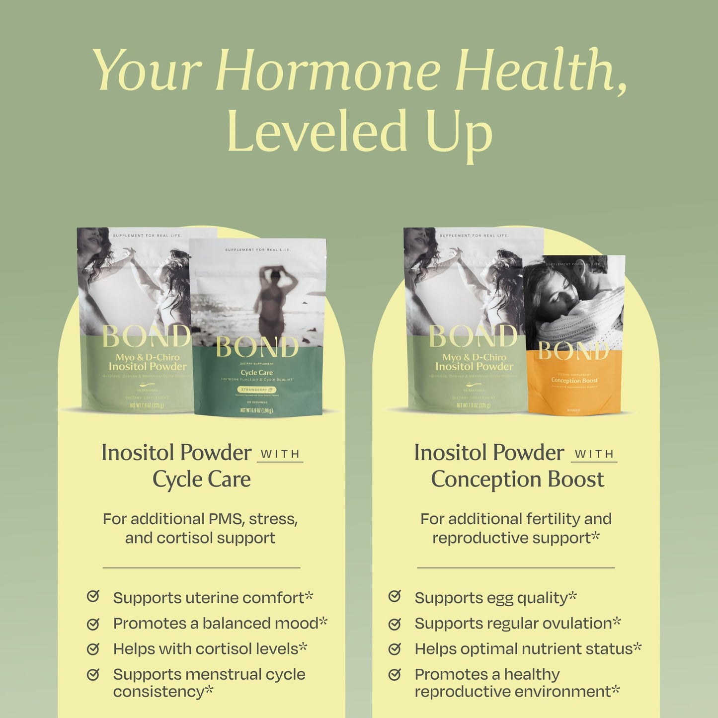 BOND Inositol Powder: Pure Myo-inositol & D-Chiro Inositol for Hormone Balance for Women and Ovarian Support Vitamins - Vegan, Vitamin B8 Myo Inositol Supplement - 90 Servings, 40:1 Ratio