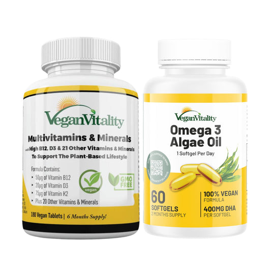 Vegan Immunity Booster Bundle – Multivitamin + Omega 3 – 6 Months
