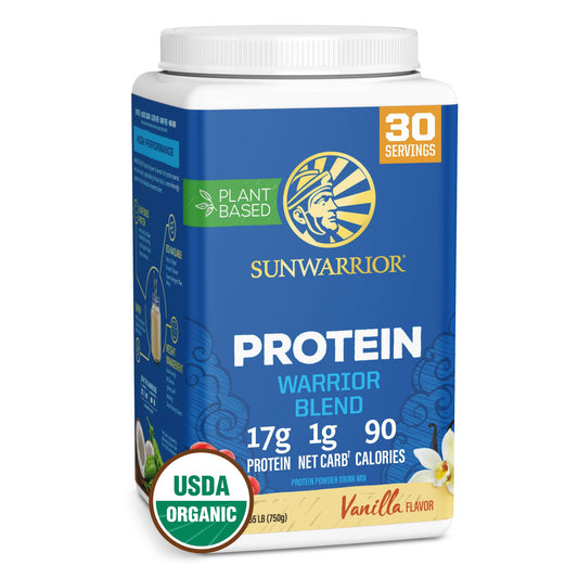 Sunwarrior Warrior Blend Vanilla Protein – Organic, Vegan, 30 Servings