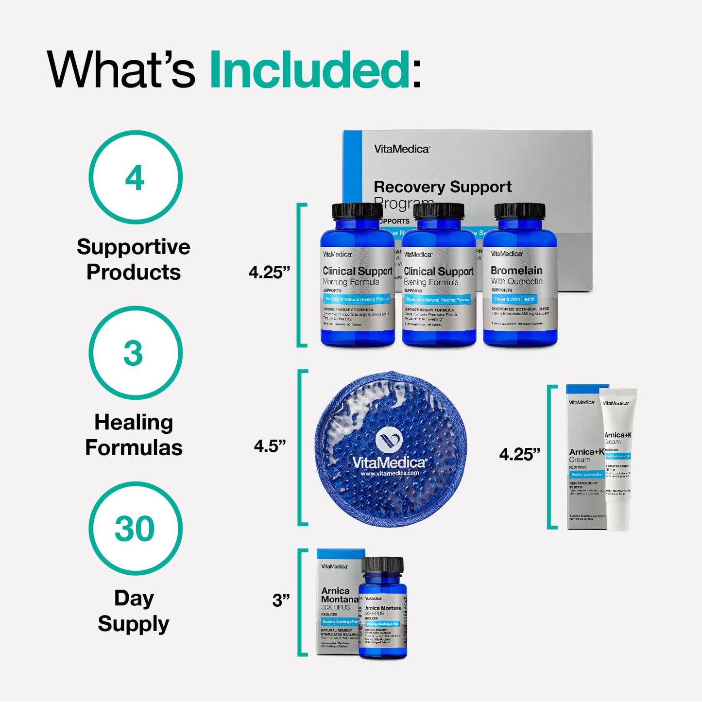 VitaMedica | Ultimate Recovery Bundle | Surgery Prep | Wound Healing | Supplements | Arnica K Oxide Cream | Hot Cold Packs | 30 Day Supply | Arnica Montana | Bromelain | Vitamin A | B Complex